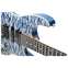 Suhr Dealer Select Custom Modern Quilt Trans Denim Blue Ebony Fingerboard #73790 Front View