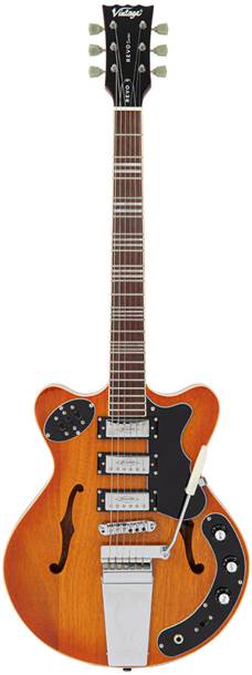 Vintage Revo Series Superthin Guitar Amberburst