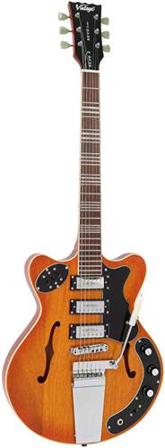 Vintage Revo Series Superthin Guitar Amberburst Vintage Revo Series Superthin Guitar Amberburst