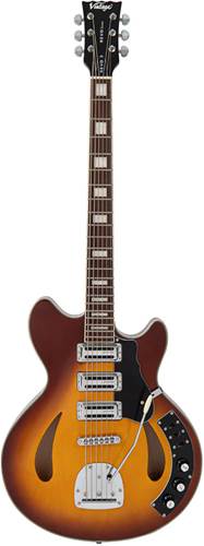 Vintage Revo Series Custom Supreme Baritone Guitar Tobacco Sunburst Vintage Revo Series Custom Supreme Baritone Guitar Tobacco Sunburst