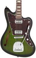 Vintage Revo Series Surfmaster Thinline Twin Guitar Greenburst