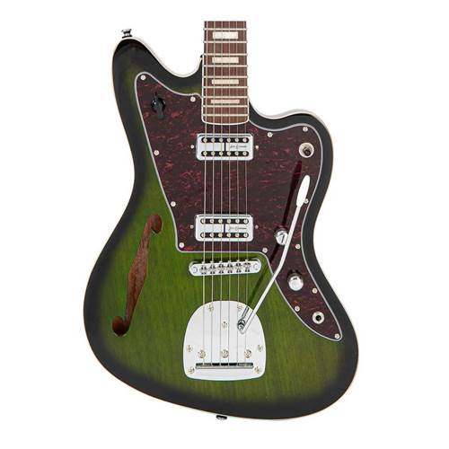 Vintage Revo Series Surfmaster Thinline Twin Guitar Greenburst Vintage Revo Series Surfmaster Thinline Twin Guitar Greenburst