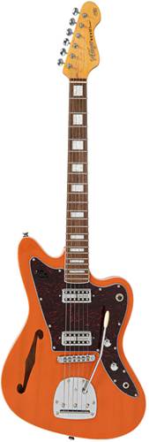 Vintage Revo Series Surfmaster Thinline Twin Guitar Trans Orange