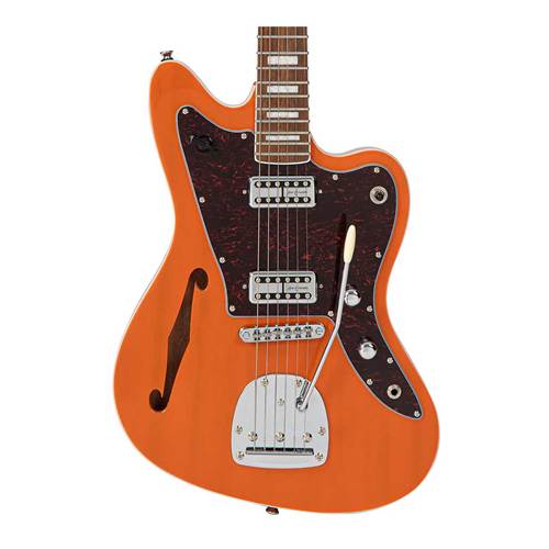 Vintage Revo Series Surfmaster Thinline Twin Guitar Trans Orange Vintage Revo Series Surfmaster Thinline Twin Guitar Trans Orange