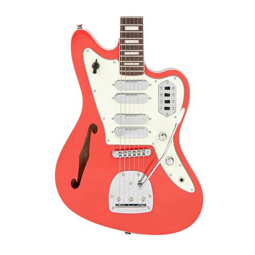 Vintage Revo Series Surfmaster Quad Guitar Firenza Red Vintage Revo Series Surfmaster Quad Guitar Firenza Red