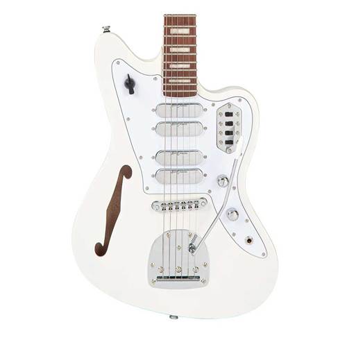 Vintage Revo Series Surfmaster Quad Guitar Metallic White Vintage Revo Series Surfmaster Quad Guitar Metallic White