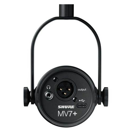 Shure MV7+ Black Hybrid USB/XLR Microphone Shure MV7+ Black Hybrid USB/XLR Microphone