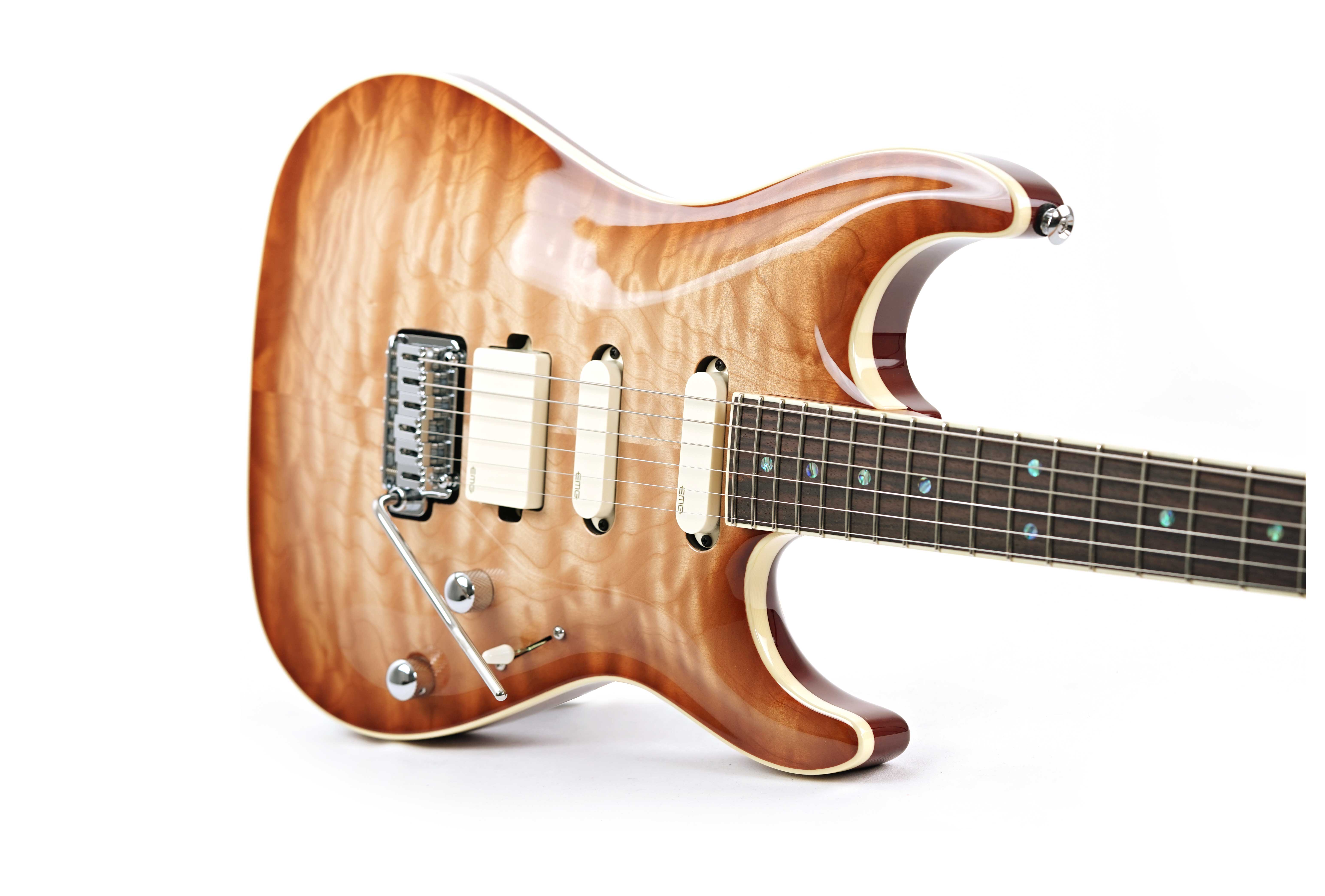 Suhr Custom Standard Carve Top Quilted Maple Light Edge Burst #73784