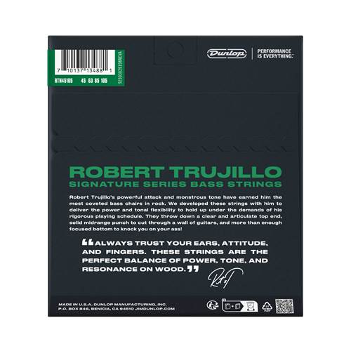 Dunlop Signature Robert Trujillo Nickel Wound Bass Strings 45-105 Dunlop Signature Robert Trujillo Nickel Wound Bass Strings 45-105
