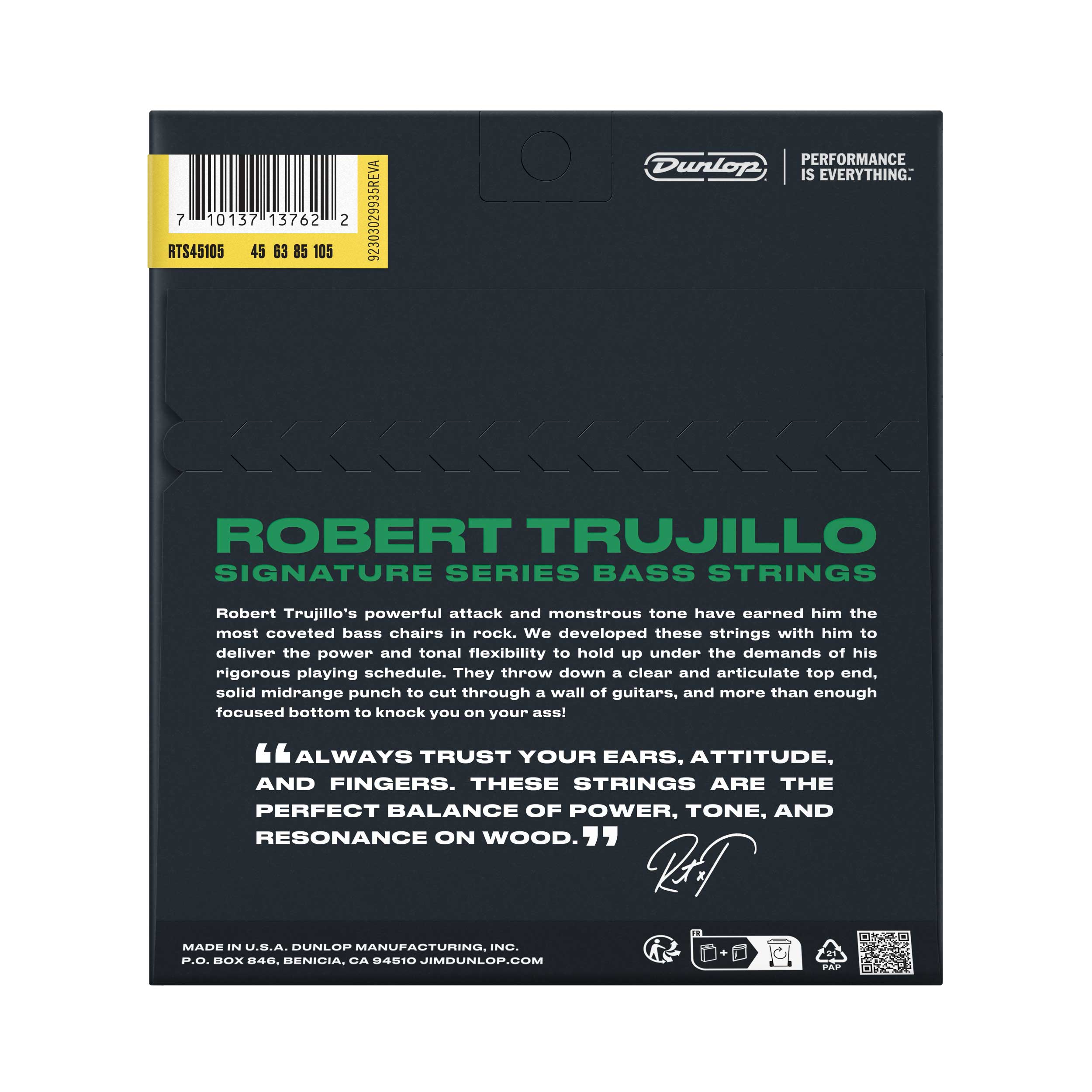 Dunlop Signature Robert Trujillo Stainless Steel Bass Strings 45-105