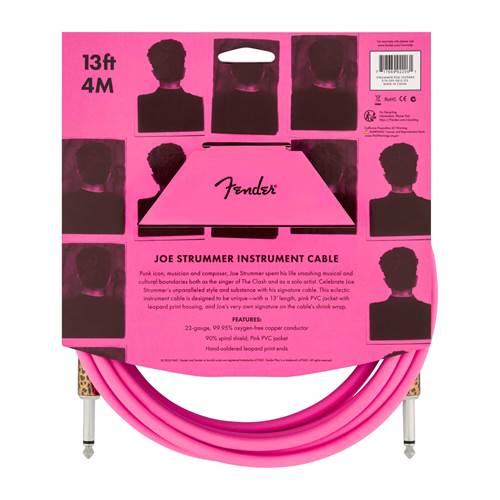 Fender Joe Strummer 13ft Instrument Cable Pink Leopard Fender Joe Strummer 13ft Instrument Cable Pink Leopard