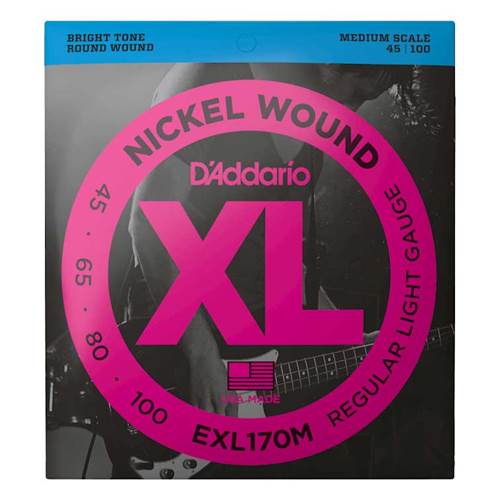 D'Addario EXL170M XL Regular Light Medium Scale Bass 45-100 D'Addario EXL170M XL Regular Light Medium Scale Bass 45-100