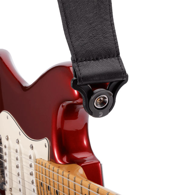 D'Addario Comfort Leather Auto Lock Guitar Strap Black