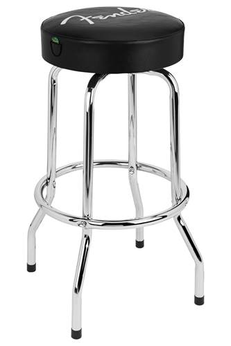 Fender Spaghetti Logo Pick Pouch Barstool Black/Chrome 30 Inch Fender Spaghetti Logo Pick Pouch Barstool Black/Chrome 30 Inch