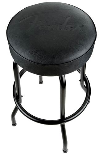 Fender Embossed Black Logo Barstool Black/Black 30 Inch Fender Embossed Black Logo Barstool Black/Black 30 Inch