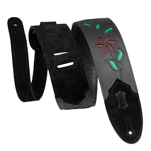 Levy's Flowering Vine Series Leather Black with Red Flowers Levy's Flowering Vine Series Leather Black with Red Flowers