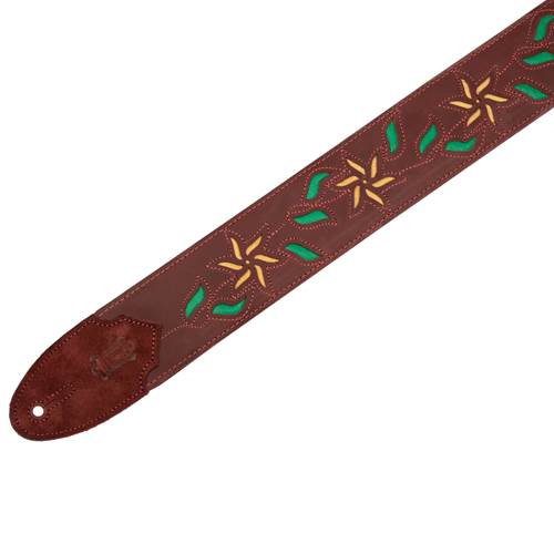Levy's Flowering Vine Series Leather Burgundy with Yellow Flowers Levy's Flowering Vine Series Leather Burgundy with Yellow Flowers