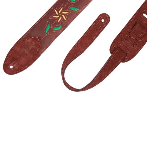 Levy's Flowering Vine Series Leather Burgundy with Yellow Flowers Levy's Flowering Vine Series Leather Burgundy with Yellow Flowers
