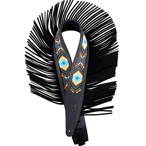 Levy's Crazy Horse Outlaw Series Leather Strap with Fringe Black Levy's Crazy Horse Outlaw Series Leather Strap with Fringe Black