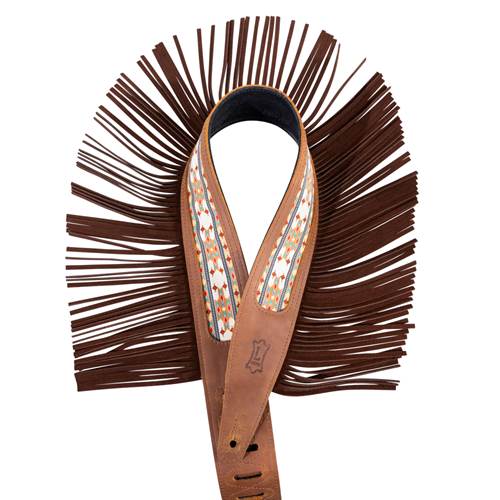 Levy's Crazy Horse Leather Strap with Fringe Brown Levy's Crazy Horse Leather Strap with Fringe Brown