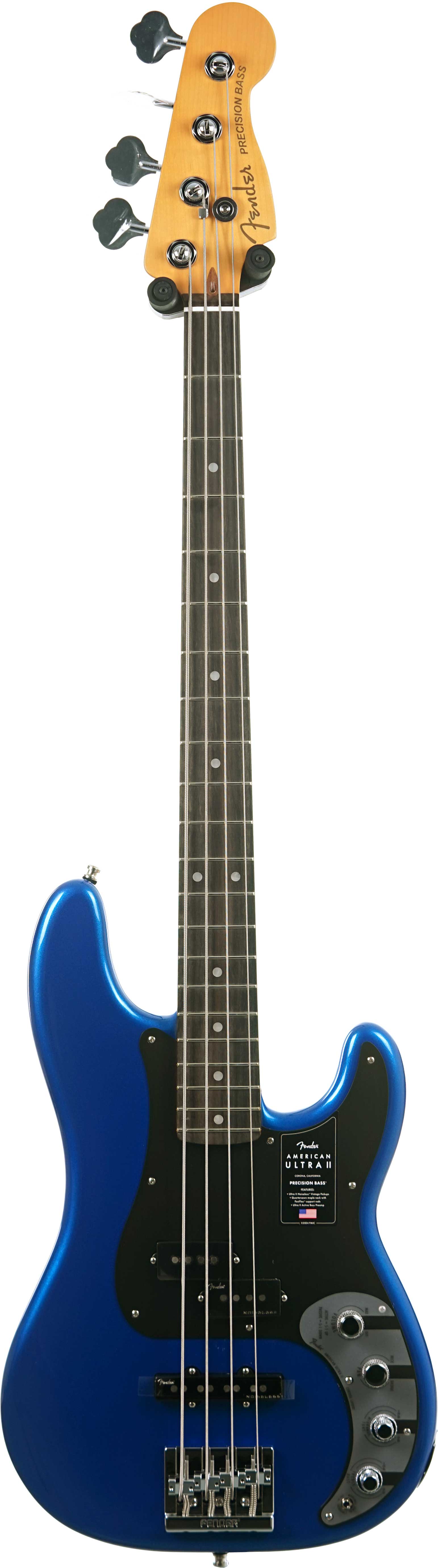 Fender American Ultra II Precision Bass Noble Blue Ebony Fingerboard #US25026842
