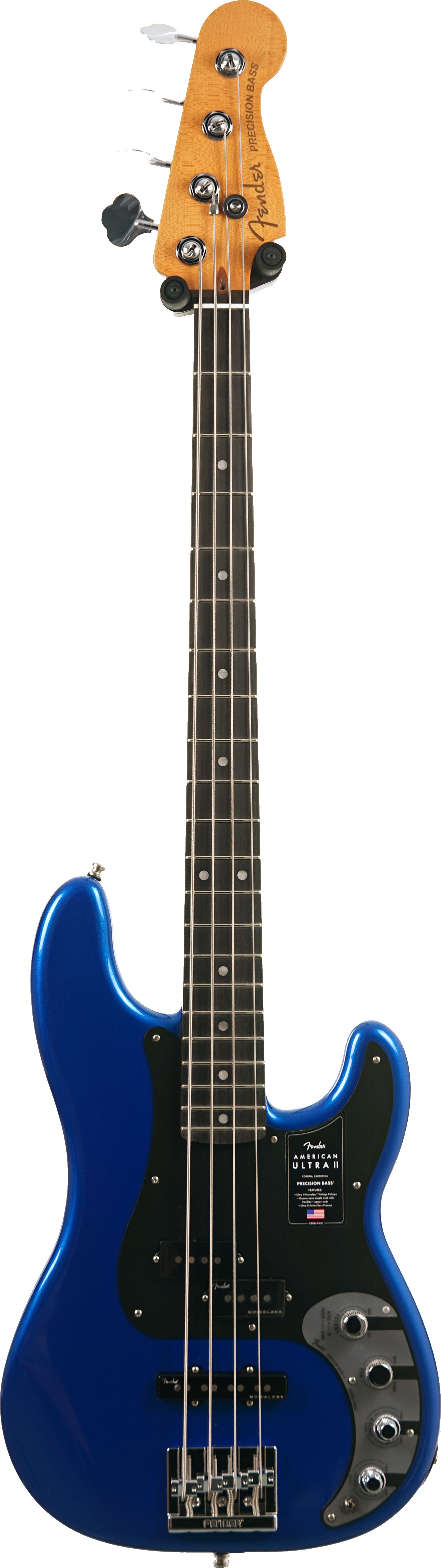 Fender American Ultra II Precision Bass Noble Blue Ebony Fingerboard (Nearly New) #US25015479