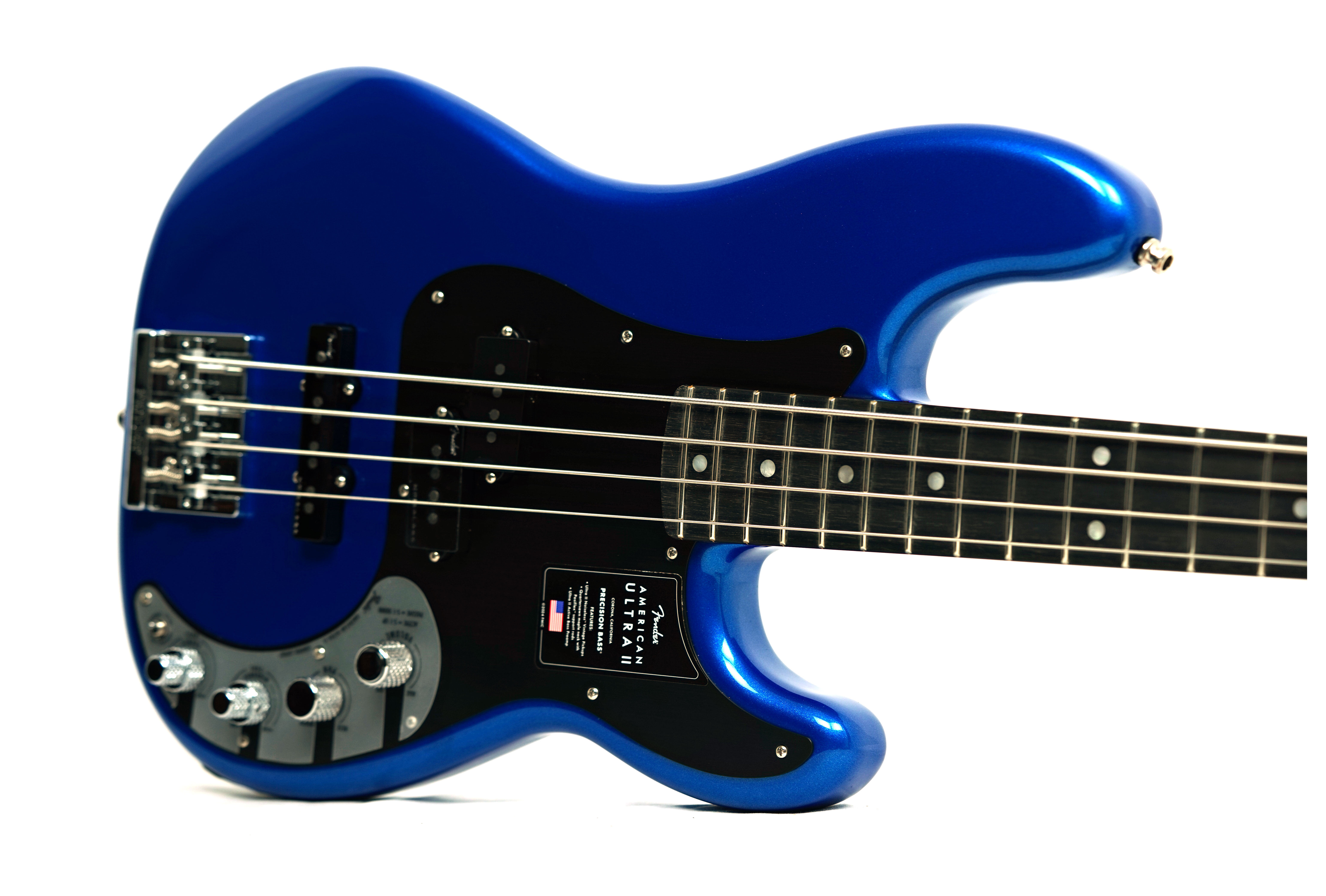 Fender American Ultra II Precision Bass Noble Blue Ebony Fingerboard (Nearly New) #US25015479