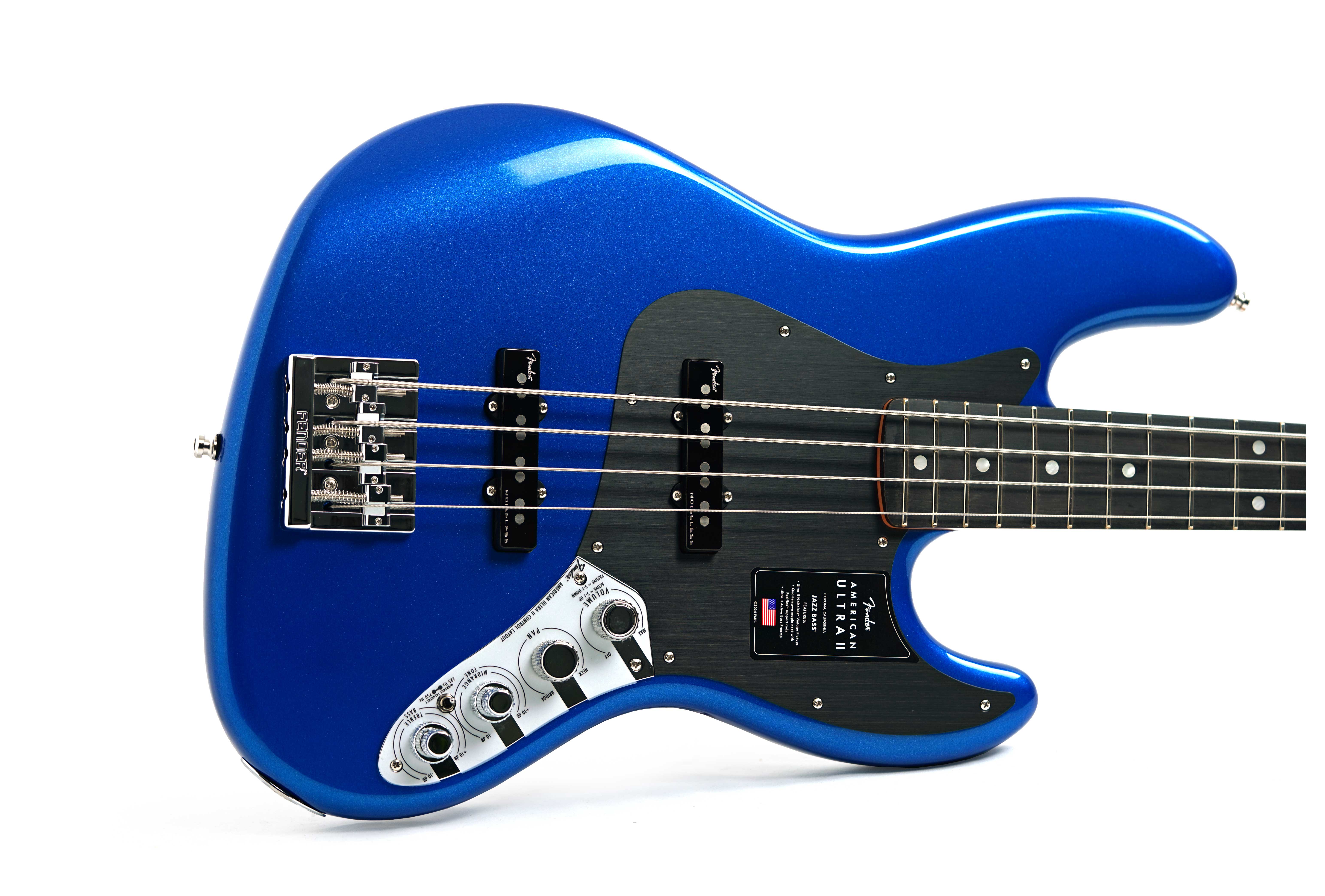 Fender American Ultra II Jazz Bass Noble Blue Ebony Fingerboard #US24021051