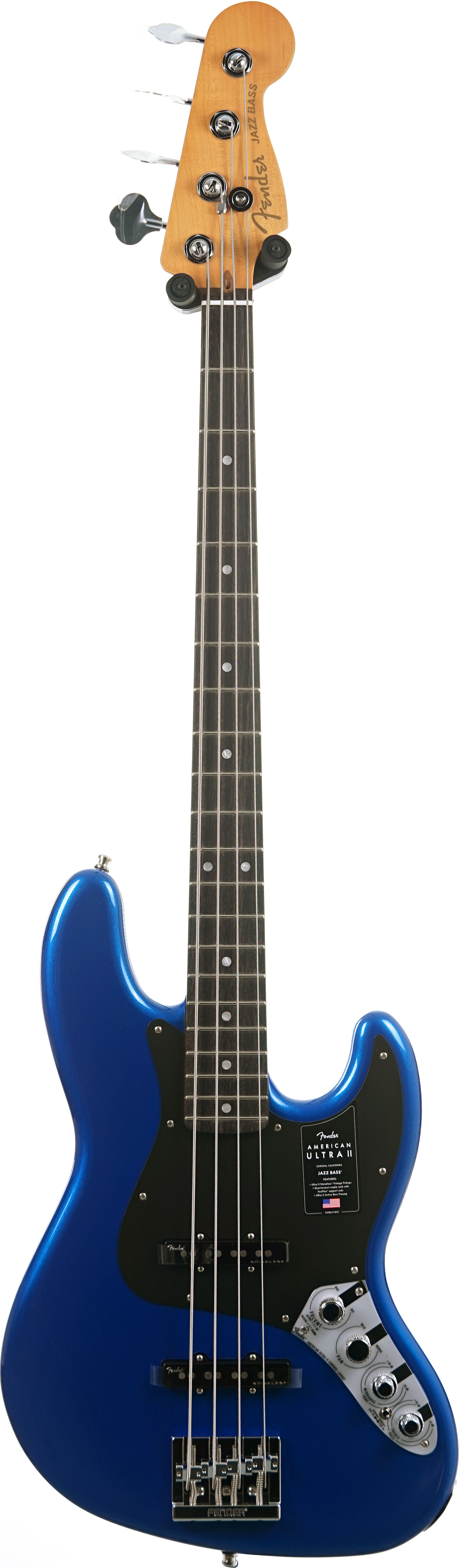 Fender American Ultra II Jazz Bass Noble Blue Ebony Fingerboard #US24064877