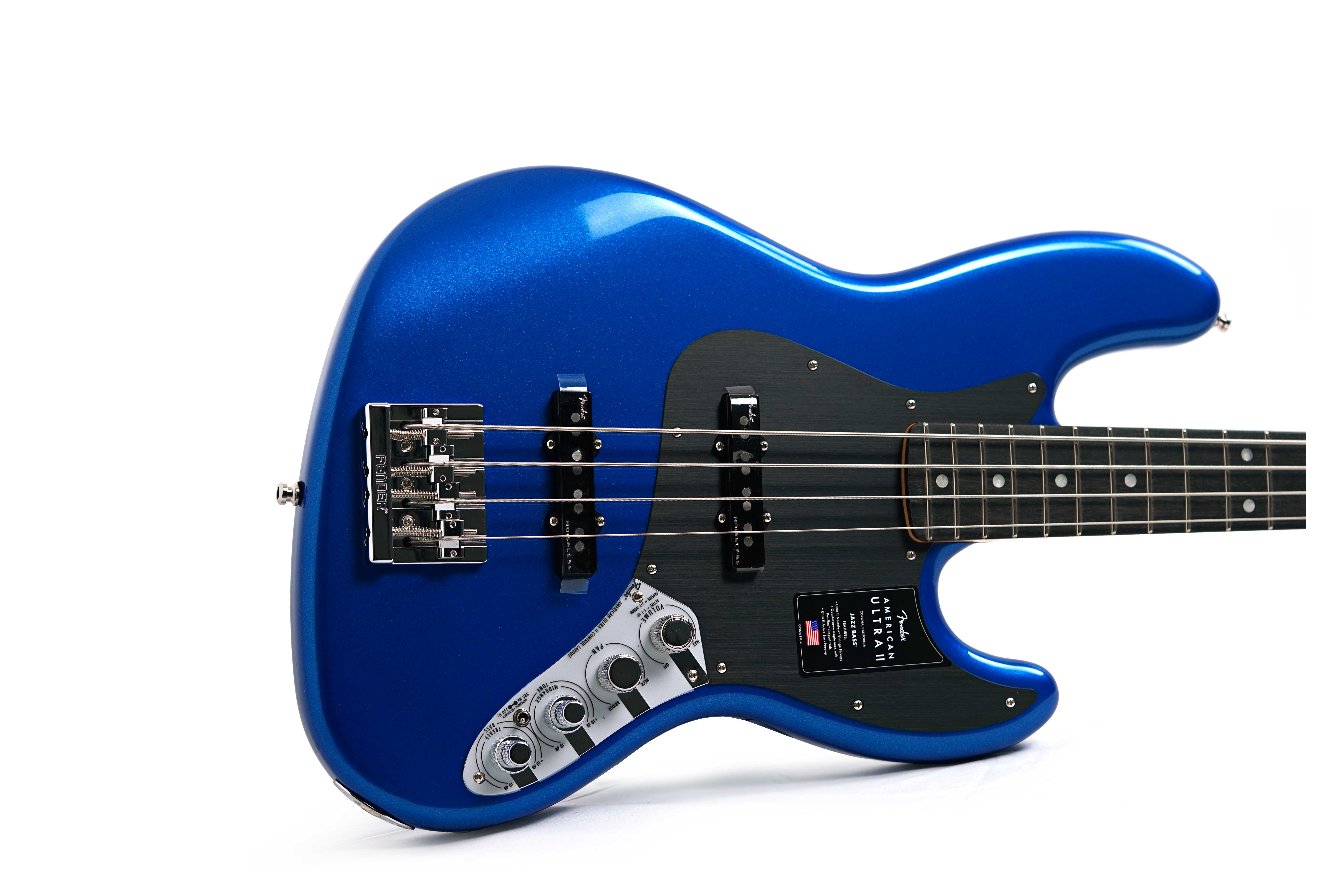 Fender American Ultra II Jazz Bass Noble Blue Ebony Fingerboard #US24064877