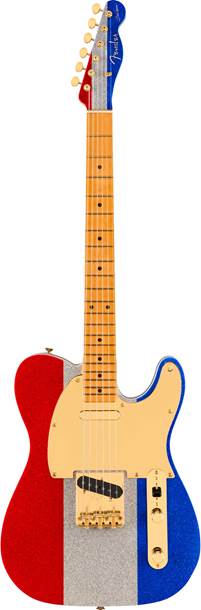 Fender Limited Edition Buck Owens Telecaster Maple Fingerboard Red Silver and Blue Sparkle
