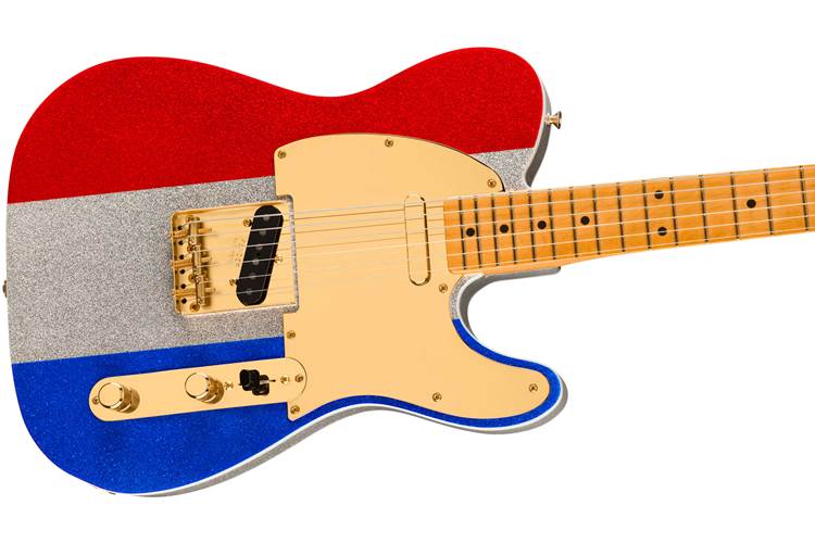 Fender Limited Edition Buck Owens Telecaster Maple Fingerboard Red Silver and Blue Sparkle Fender Limited Edition Buck Owens Telecaster Maple Fingerboard Red Silver and Blue Sparkle