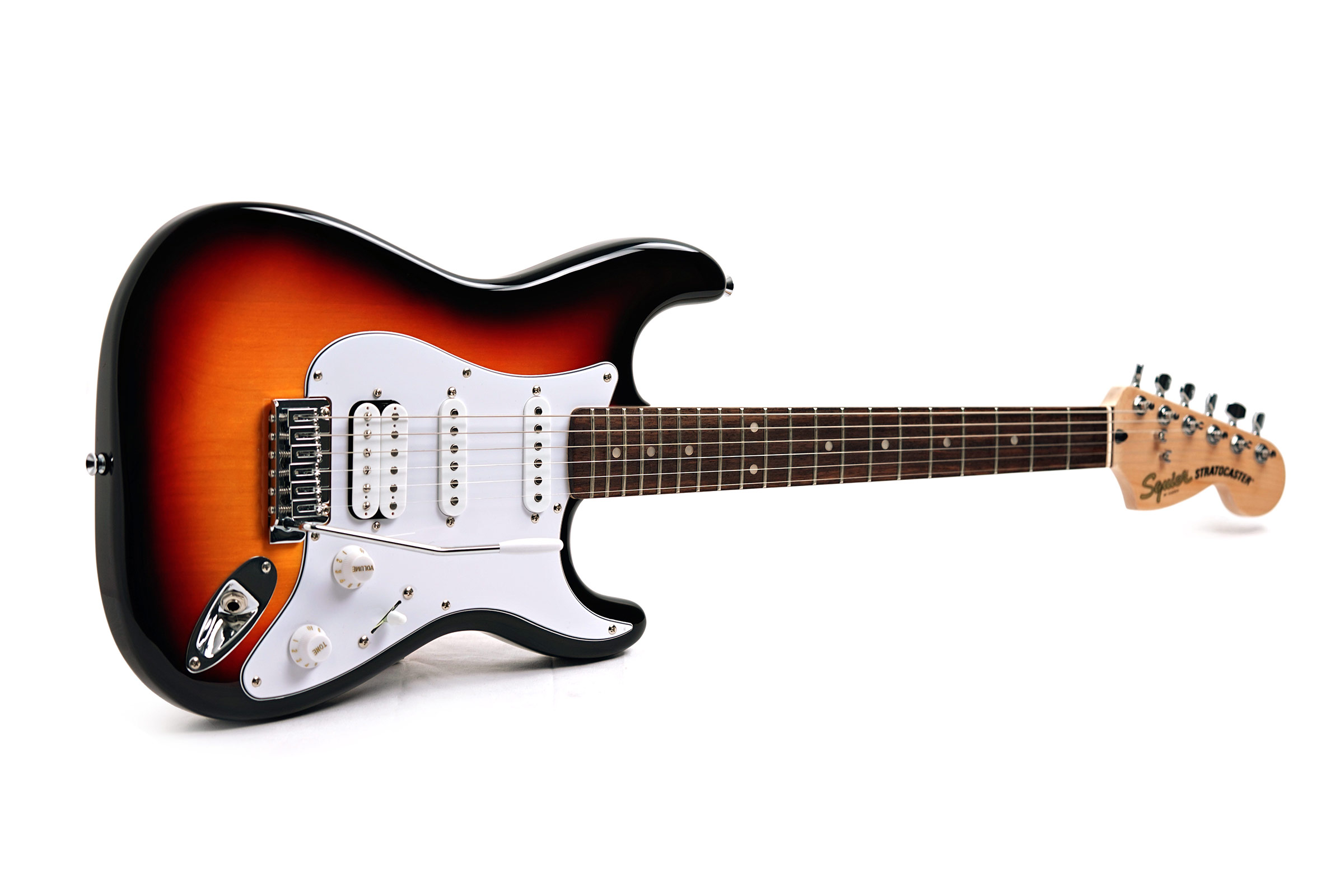 Squier Affinity Series Stratocaster Junior HSS Laurel Fingerboard White Pickguard 3 Colour Sunburst (Ex-Demo) #CYKJ24004296