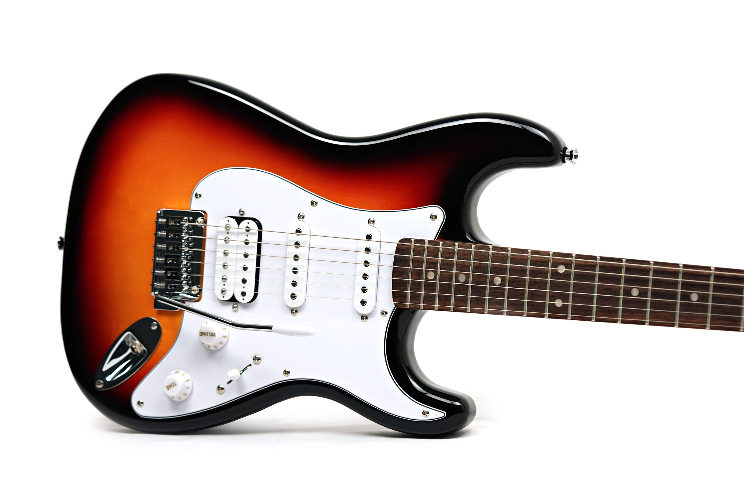 Squier Affinity Series Stratocaster Junior HSS Laurel Fingerboard White Pickguard 3 Colour Sunburst (Ex-Demo) #CYKJ24004296