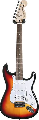 Squier Affinity Series Stratocaster Junior HSS Laurel Fingerboard White Pickguard 3 Colour Sunburst Squier Affinity Series Stratocaster Junior HSS Laurel Fingerboard White Pickguard 3 Colour Sunburst