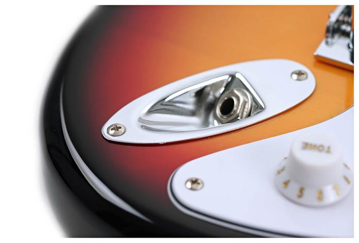 Squier Affinity Series Stratocaster Junior HSS Laurel Fingerboard White Pickguard 3 Colour Sunburst Squier Affinity Series Stratocaster Junior HSS Laurel Fingerboard White Pickguard 3 Colour Sunburst