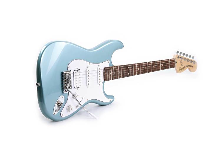 Squier Affinity Series Stratocaster Junior HSS Indian Laurel Fingerboard White Pickguard Ice Blue Metallic Squier Affinity Series Stratocaster Junior HSS Indian Laurel Fingerboard White Pickguard Ice Blue Metallic