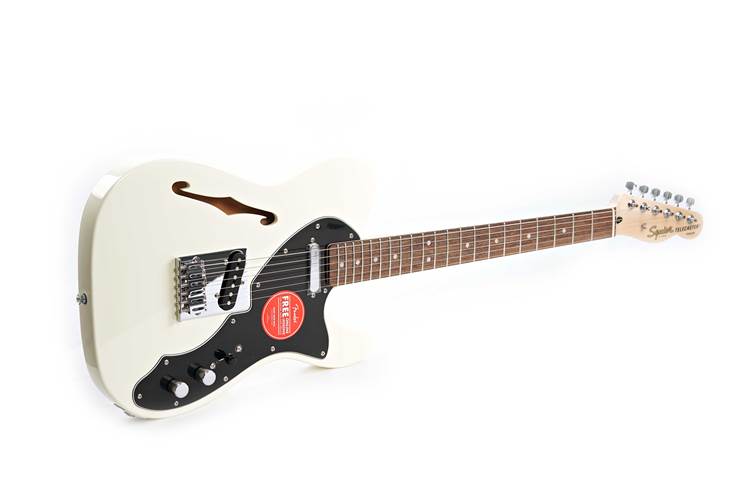 Squier Affinity Series Telecaster Thinline Indian Laurel Fingerboard Black Pickguard Olympic White Squier Affinity Series Telecaster Thinline Indian Laurel Fingerboard Black Pickguard Olympic White