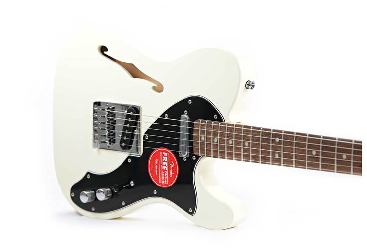 Squier Affinity Series Telecaster Thinline Indian Laurel Fingerboard Black Pickguard Olympic White Squier Affinity Series Telecaster Thinline Indian Laurel Fingerboard Black Pickguard Olympic White