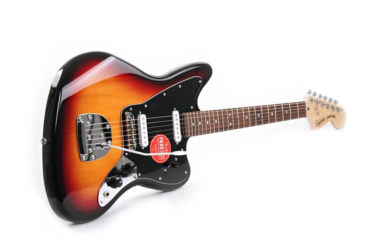 Squier Affinity Series Jaguar Indian Laurel Fingerboard Black Pickguard 3-Colour Sunburst Squier Affinity Series Jaguar Indian Laurel Fingerboard Black Pickguard 3-Colour Sunburst