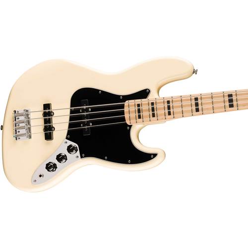 Squier Affinity Series Active Jazz Bass Black Pickguard Olympic White Maple Fingerboard Squier Affinity Series Active Jazz Bass Black Pickguard Olympic White Maple Fingerboard