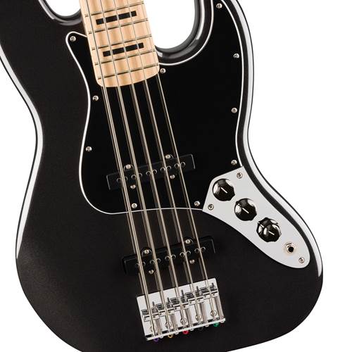 Squier Affinity Series Active Jazz Bass V Black Pickguard Black Metallic Maple Fingerboard Squier Affinity Series Active Jazz Bass V Black Pickguard Black Metallic Maple Fingerboard