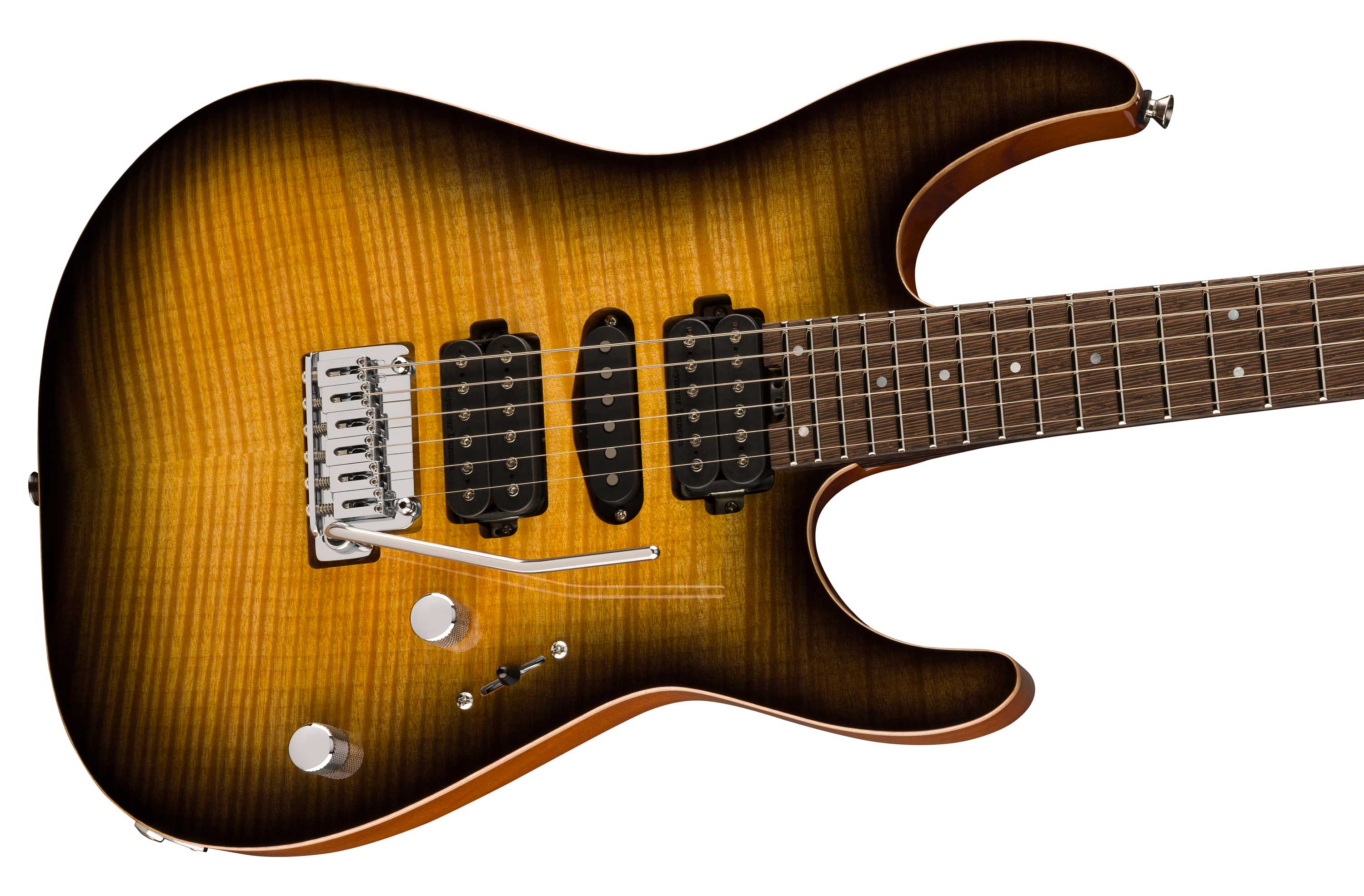 Charvel MJ DK24 HSH 2PT W Mahogany with Flame Maple Top Wenge Fingerboard  Antique Burst