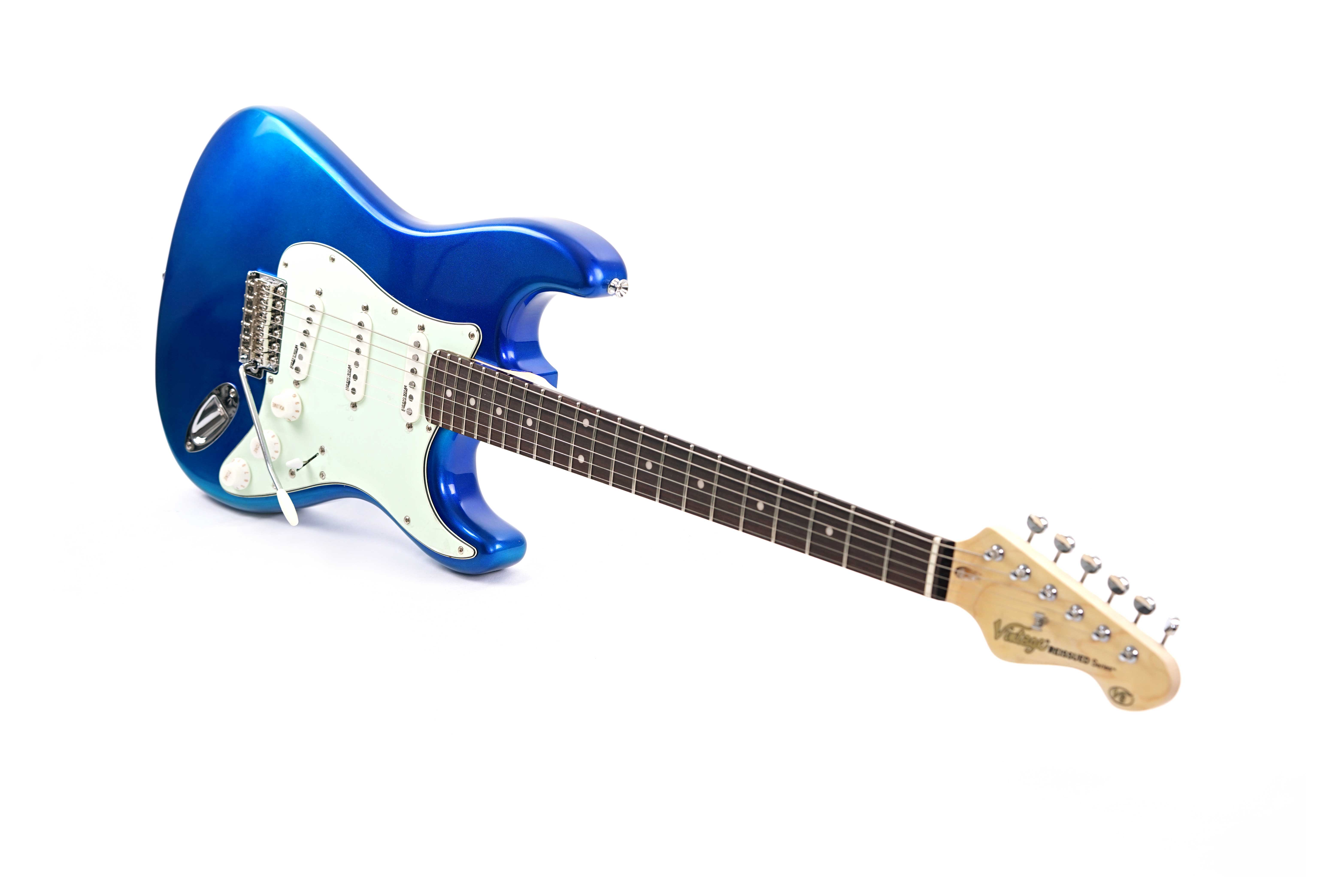 Vintage V6 ReIssued Electric Guitar Candy Apple Blue (Ex-Demo)