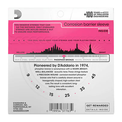 D'Addario EJ23 Phosphor Bronze Super Light 9-45