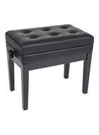 Kinsman Deluxe Adjustable Piano Bench with Storage - Satin Black