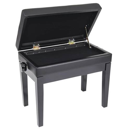 Kinsman Deluxe Adjustable Piano Bench with Storage - Satin Black Kinsman Deluxe Adjustable Piano Bench with Storage - Satin Black