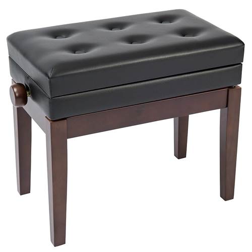 Kinsman Deluxe Adjustable Piano Bench with Storage - Satin Brown Kinsman Deluxe Adjustable Piano Bench with Storage - Satin Brown