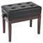 Kinsman Deluxe Adjustable Piano Bench with Storage - Satin Brown Front View