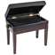 Kinsman Deluxe Adjustable Piano Bench with Storage - Satin Brown Front View